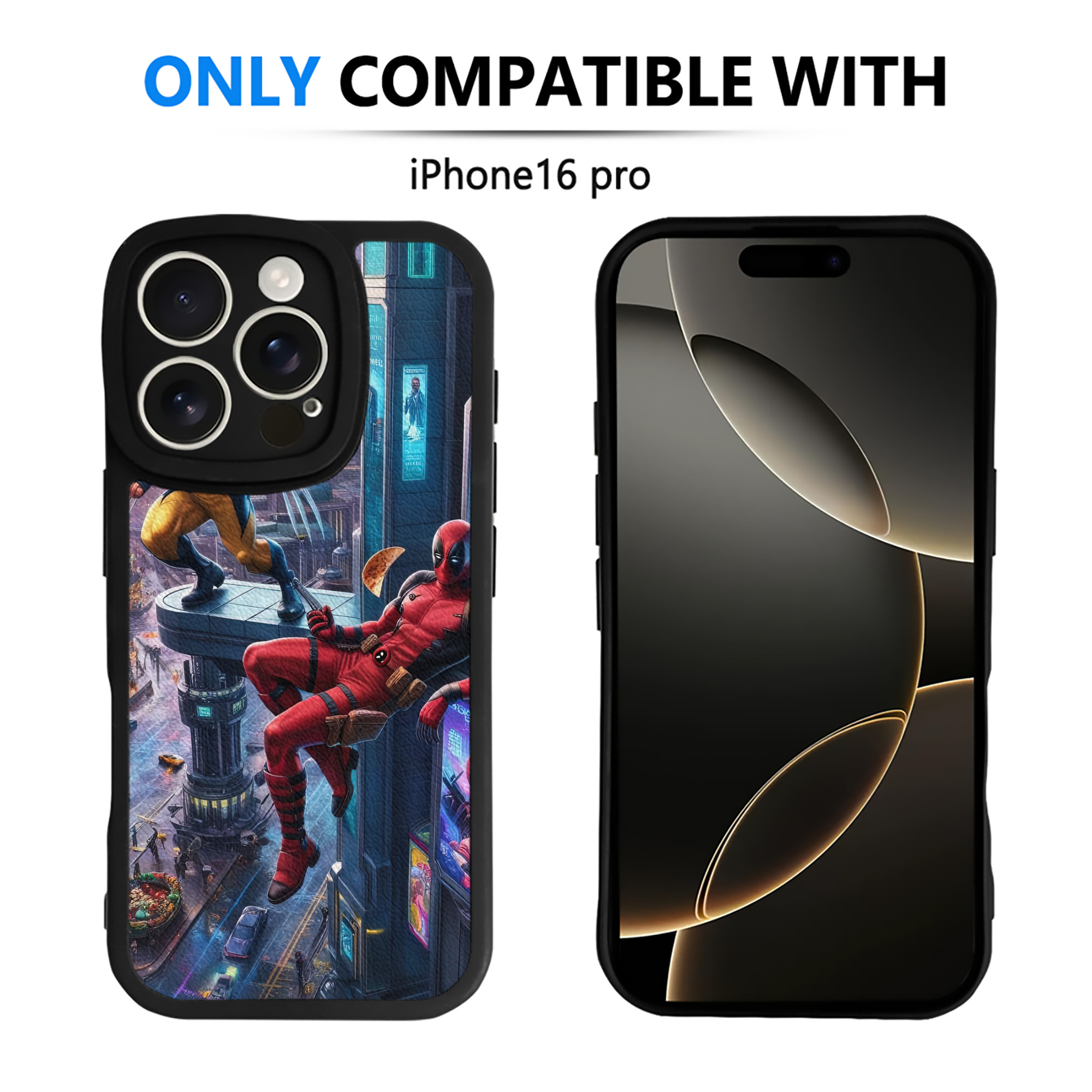 （画像用） Deadpool デッドプール 【iPhone 16シリーズ対応】シリコンスマホケース（レザー調） 材質：シリコン